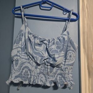Rue21 Blue Ruched Crop Camisole